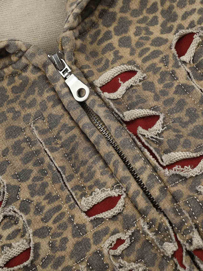 Leopard Print Hooded Jacket