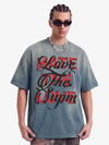 Retro Color-Blocked Lettering T-Shirt