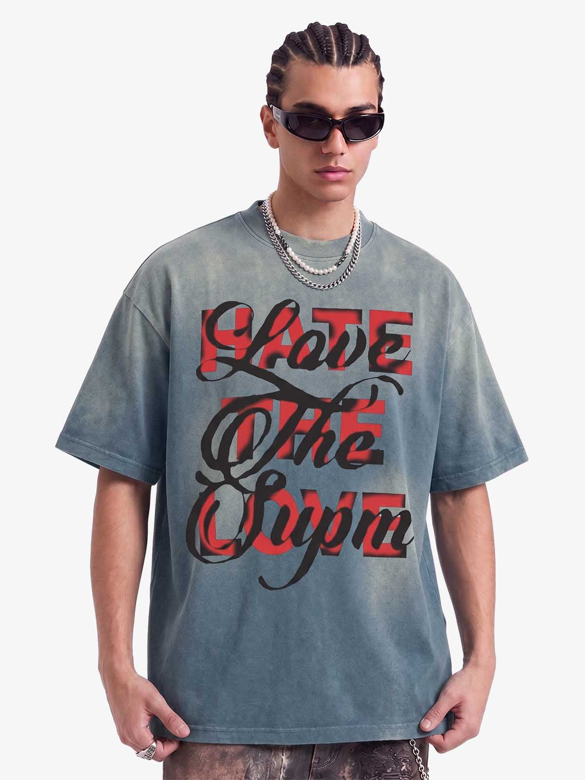 Retro Color-Blocked Lettering T-Shirt