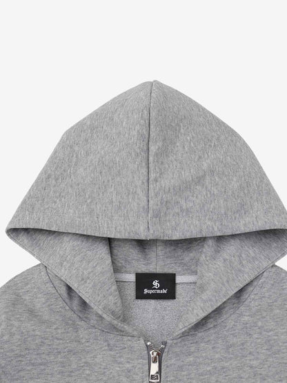 Logo Embroidered Zip Hoodie