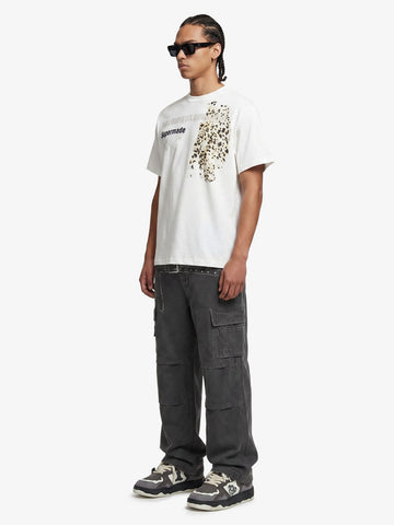 Vintage Belt Print Cargo Pants 