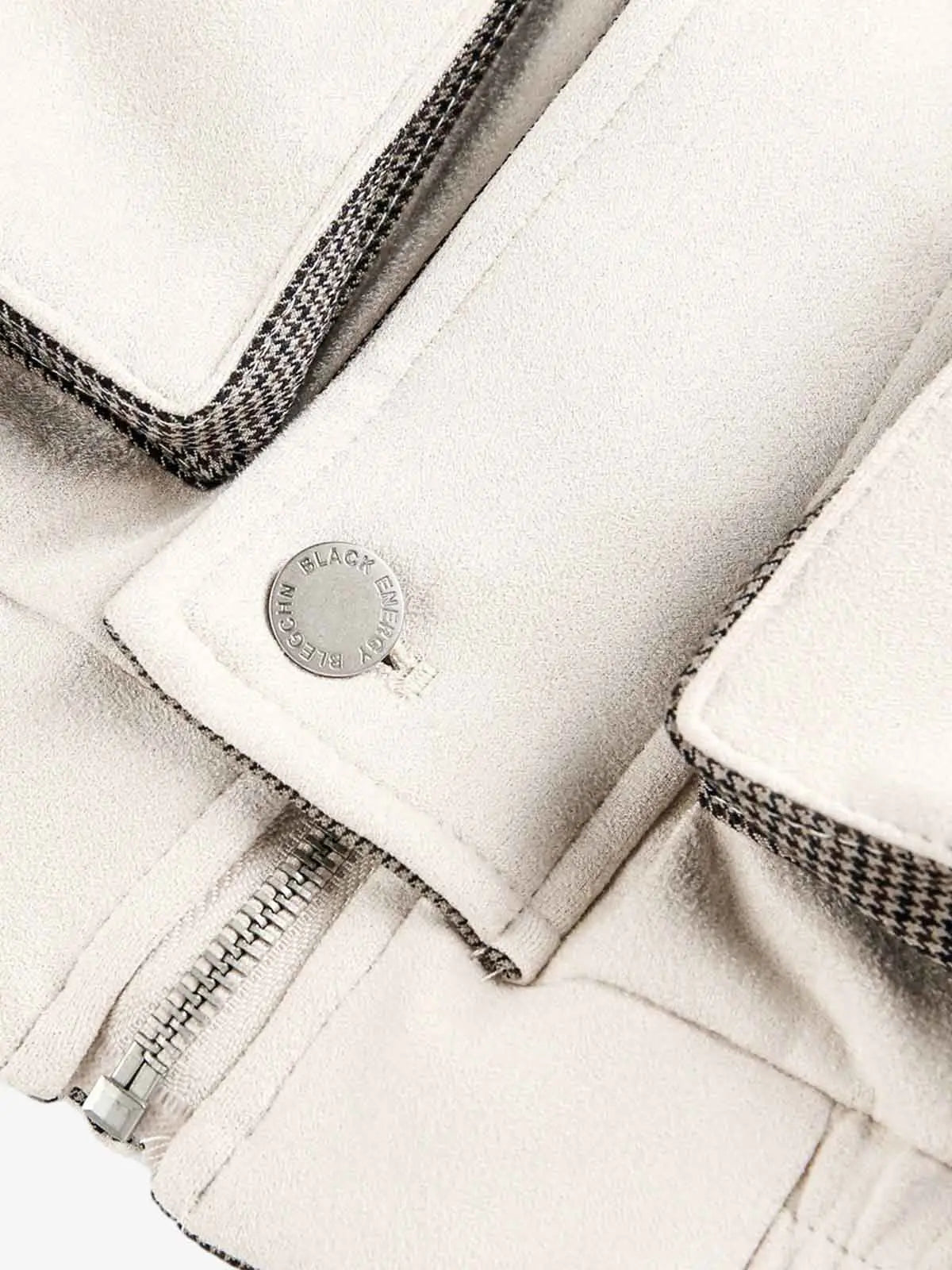 Military-Inspired Utility Shoulder Straps Zip Jacket 
