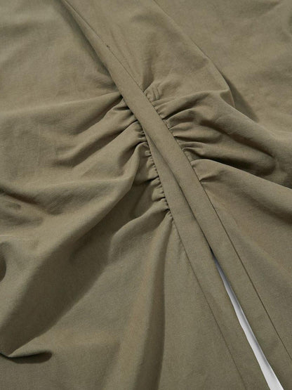 Faux Two-Piece Wide-Leg Paratrooper Pants
