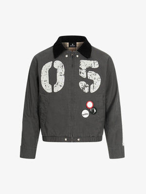 Badge Striped Boxy Fit Detroit Jacket