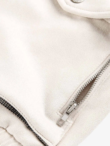 Military-Inspired Utility Shoulder Straps Zip Jacket 