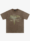Distressed Washed Gothic Angel Graphic T-Shirt 