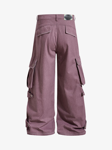 Multi-Pocket Wide-Leg Cargo Pants