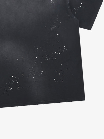 Black Oversized Graphic T-Shirt – 100% Cotton Distressed Boxing Print Streetwear Tee