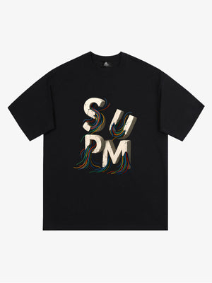 SPMD Letter Cable Graphic T-Shirt 