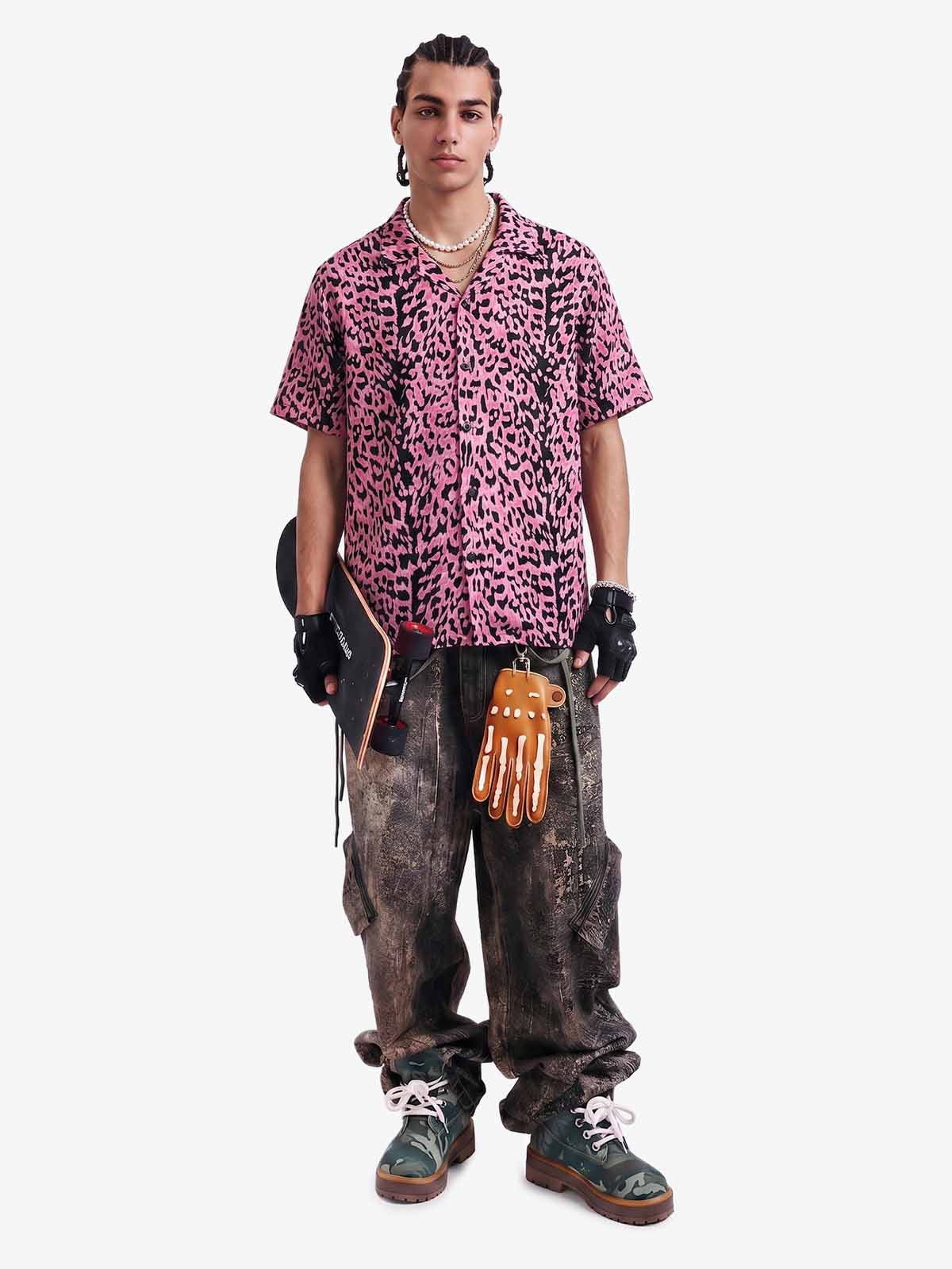 Cyber Punk Leopard Print Hawaiian Shirt