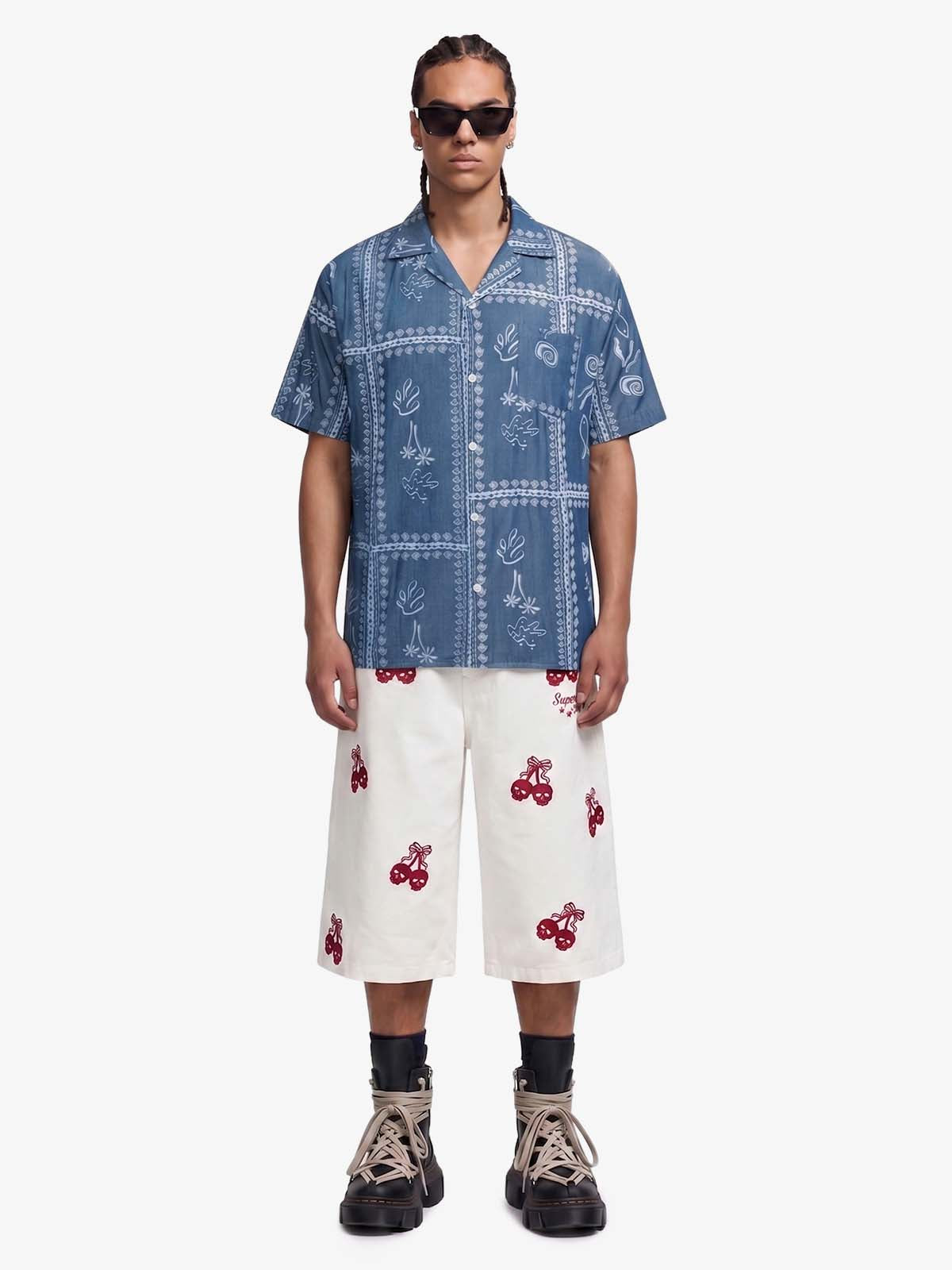 Blue Paisley Hawaiian Shirt