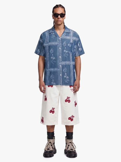 Blue Paisley Hawaiian Shirt