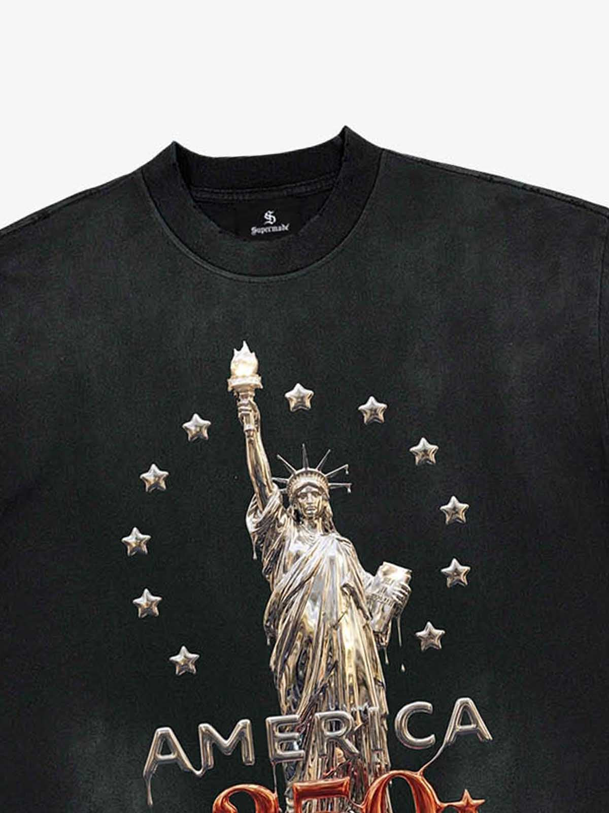 Liberty Statue Chrome Washed T-Shirt