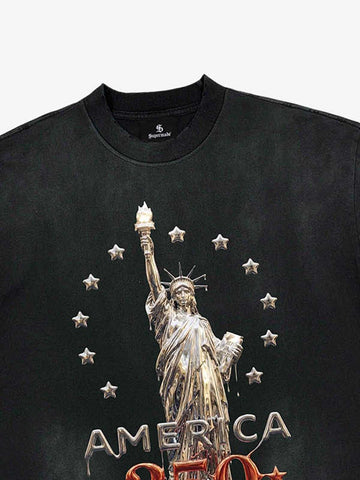 Liberty Statue Chrome Washed T-Shirt