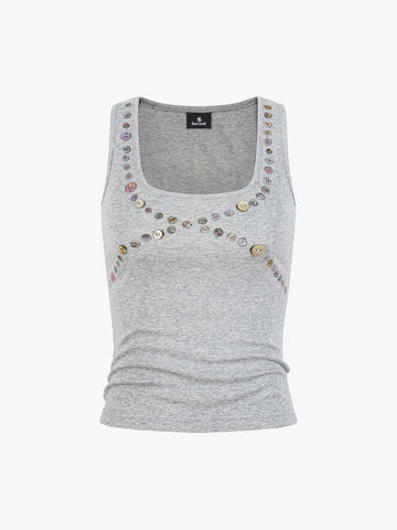 Thesupermade Button Detail Slim Tank Top