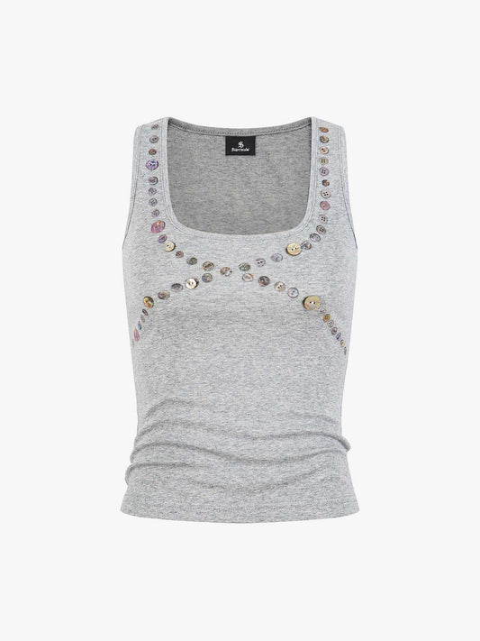 Thesupermade Button Detail Slim Tank Top