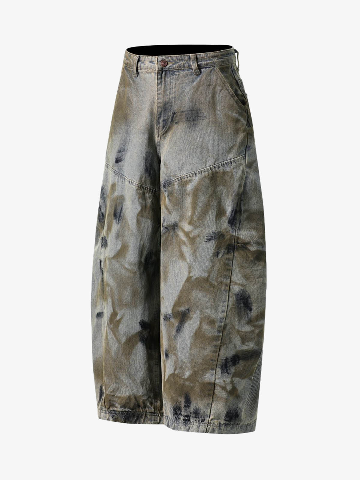 Dirty Wash Spray Dyed Barrel Jeans 