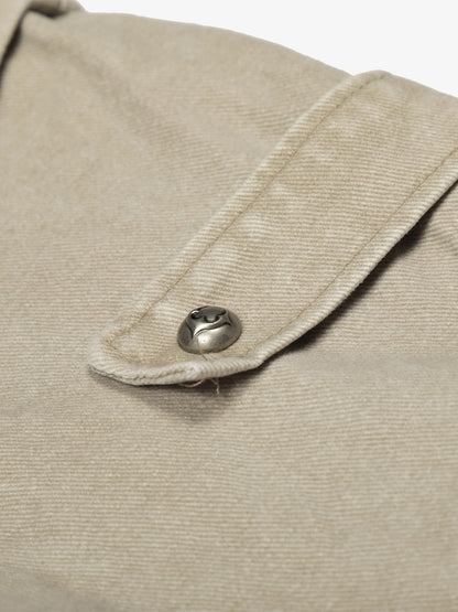Retro Washed Fleece-lined Hooded Work Jacket 