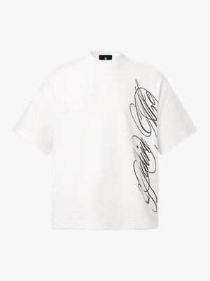 Side Script Waffle Knit T-Shirt