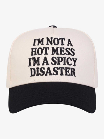 CottFunny Slogan Embroidered Contrast Baseball Cap
