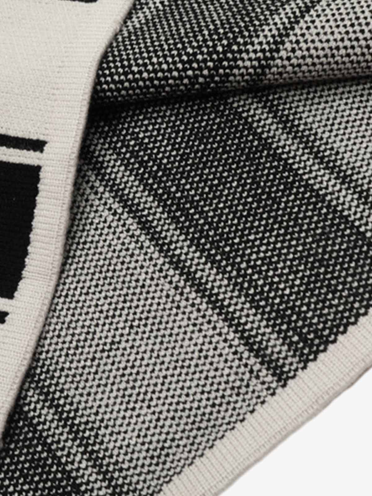 Crest Embroidered Striped Polo Sweater