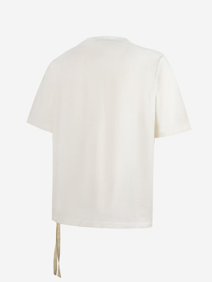 Minimalist Letter Print Asymmetric Panel T-Shirt