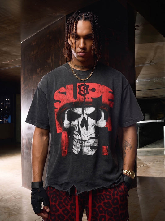 Vintage Gothic Skull Graphic T-Shirt