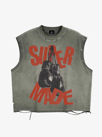 Distressed Boxing Graphic Tank