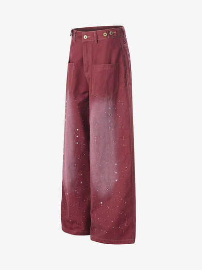 Vintage Washed Paint Splatter Jeans 