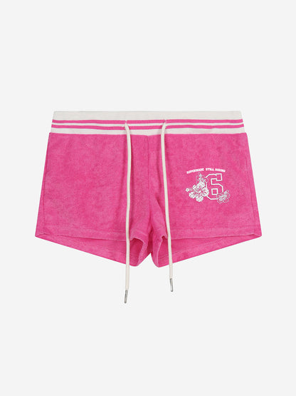 Terry Cloth Hibiscus Sporty Shorts