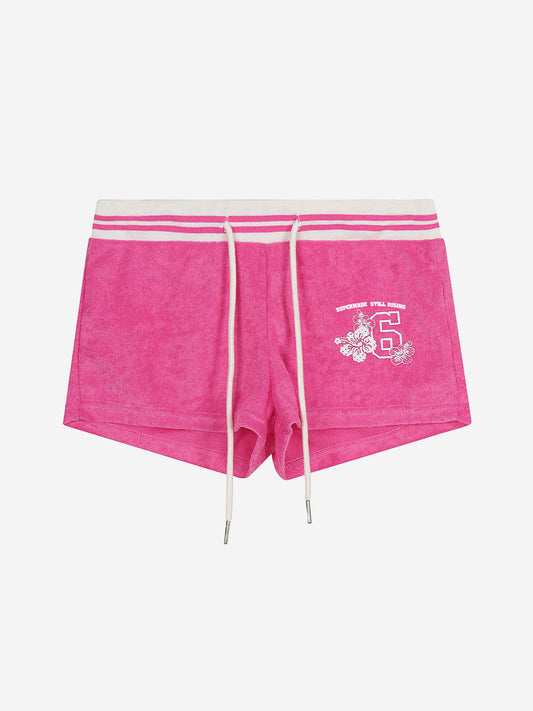 Terry Cloth Hibiscus Sporty Shorts