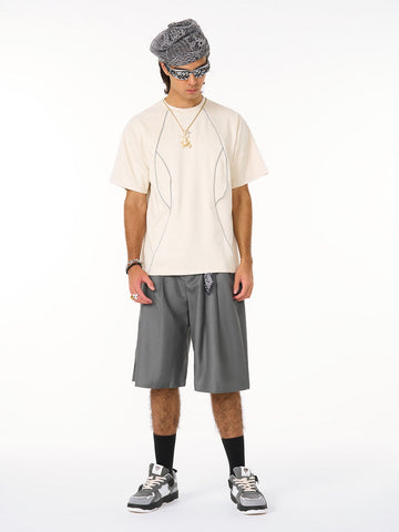 Functional Deconstructed Split Short-Sleeved T-Shirt - 2437 