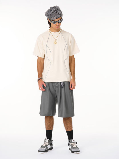 Functional Deconstructed Split Short-Sleeved T-Shirt - 2437 