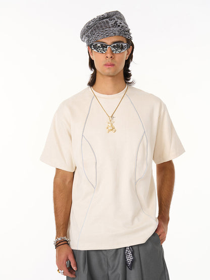 Functional Deconstructed Split Short-Sleeved T-Shirt - 2437 