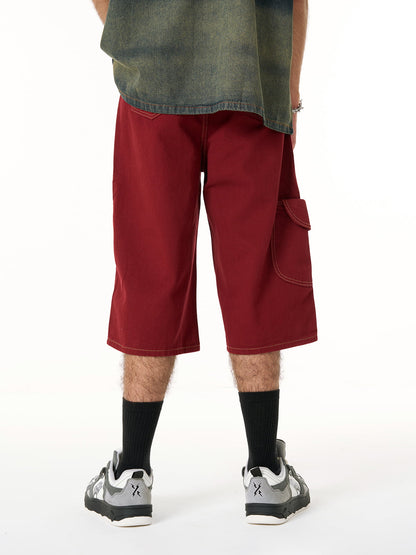 Denim Welt-Embellished Cargo Jorts - 2408 