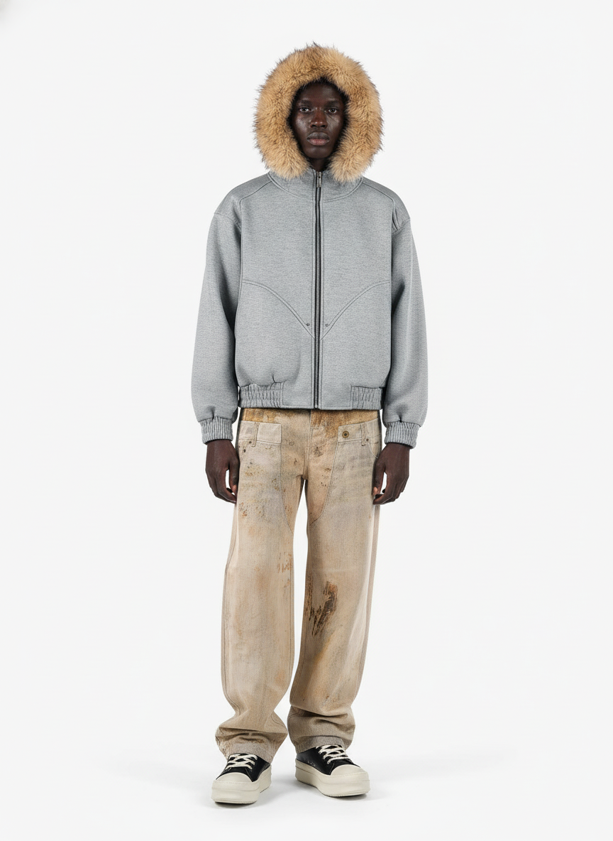 Vintage High Street Mud-Dyed Distressed Baggy Jeans 