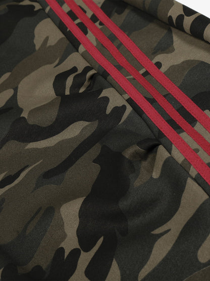 Camouflage Wide-Leg Pants with Red Stripes and Embroidery for Casual Wear 