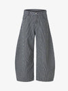 Retro Striped Colorblock Barrel Jeans 