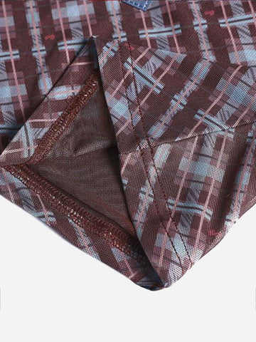 Y2K Plaid Lapel Slim-Fit T-Shirt
