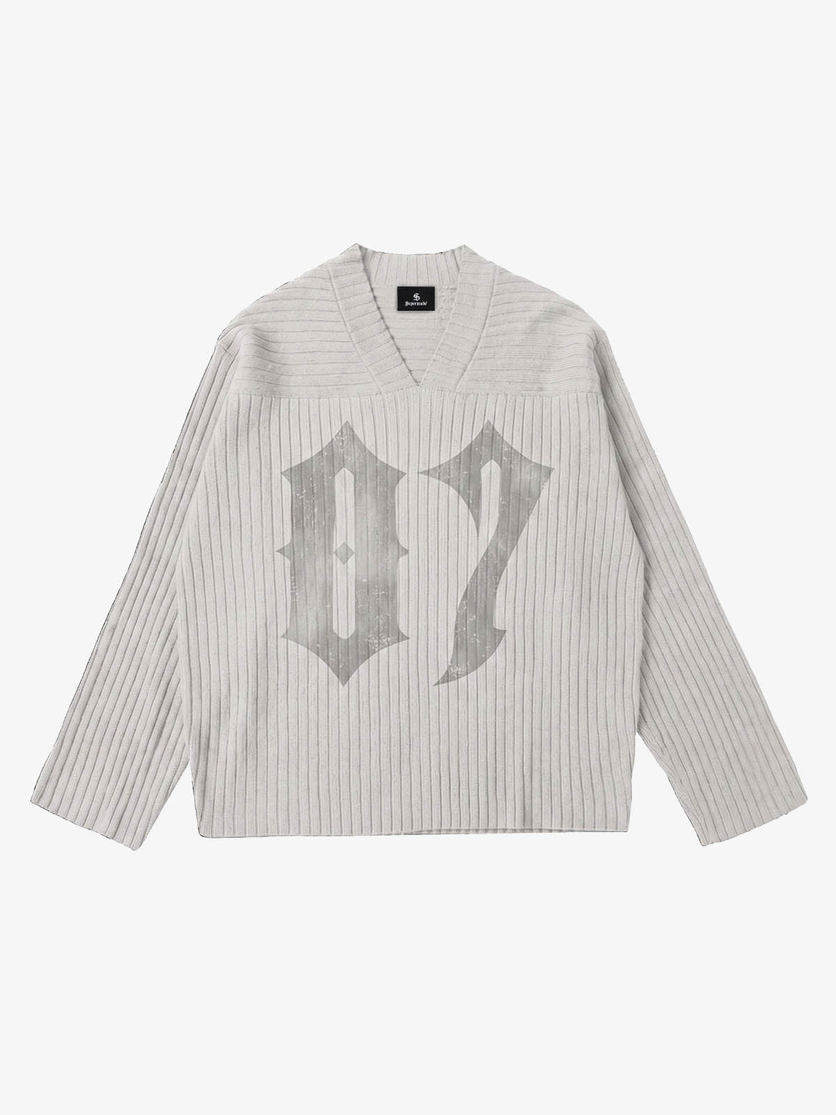 Gothic Distressed V-Neck Sweater