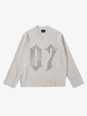 Gothic Distressed V-Neck Sweater