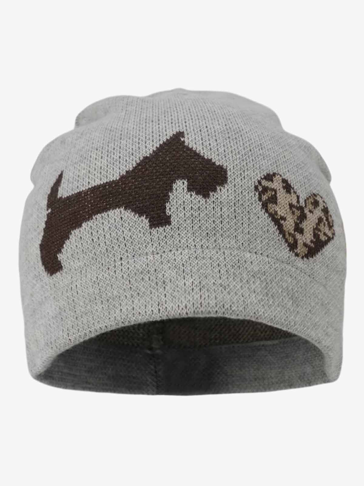 Leopard Heart & Dachshund Knit Beanie Hat 