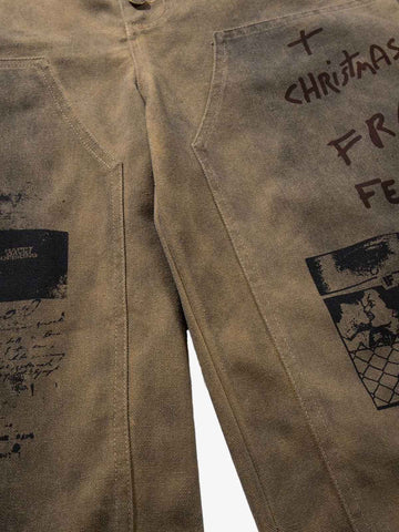 Dirty Mud Wash Print Jorts