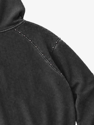Washed Black Oversized Hoodie with Graphic Logo Print