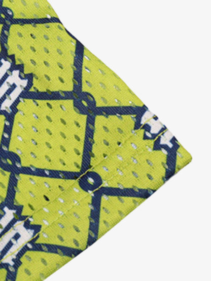 Vintage Geometric Print Drawstring Shorts