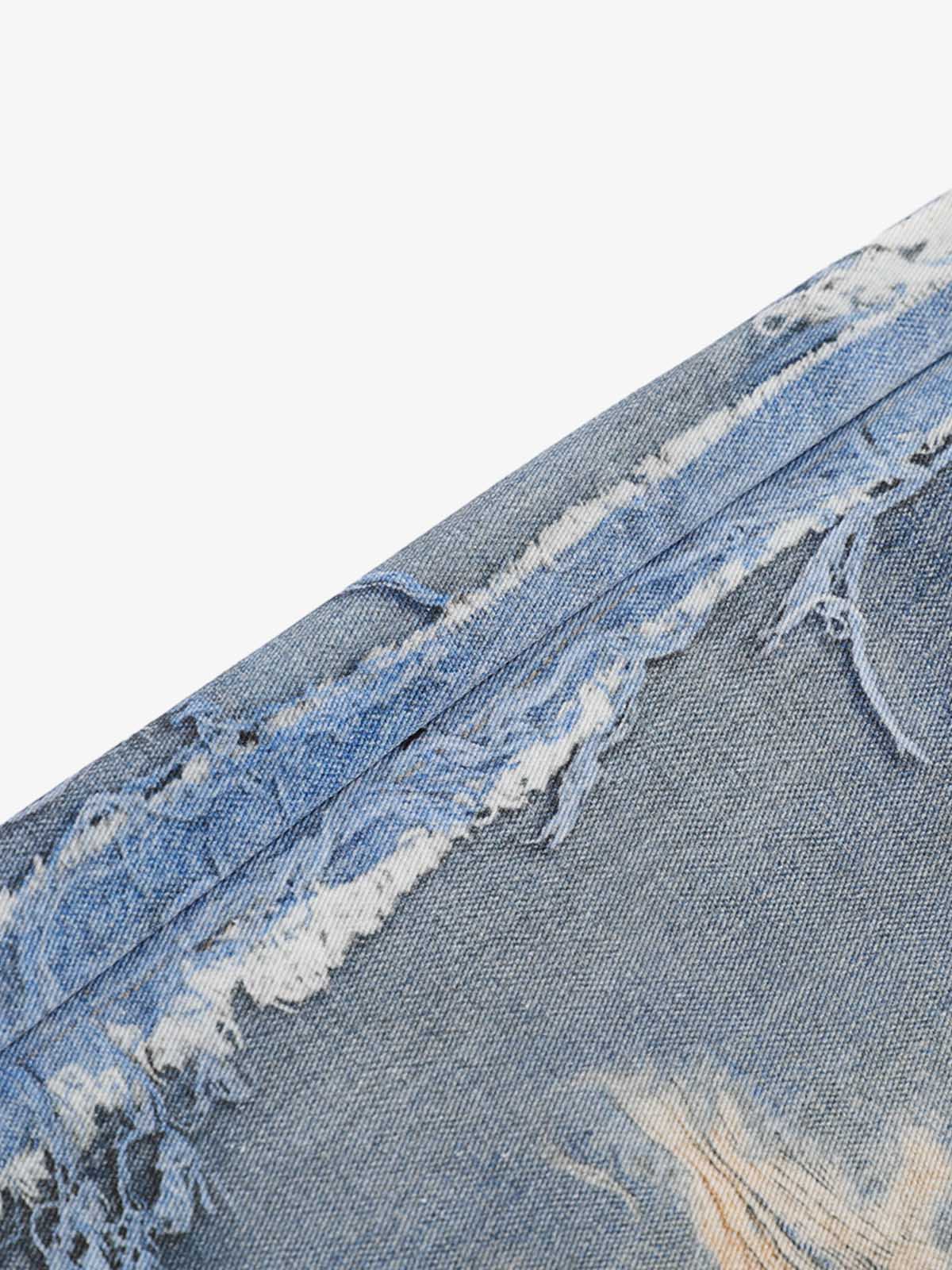 Retro Deconstructed Denim Shorts
