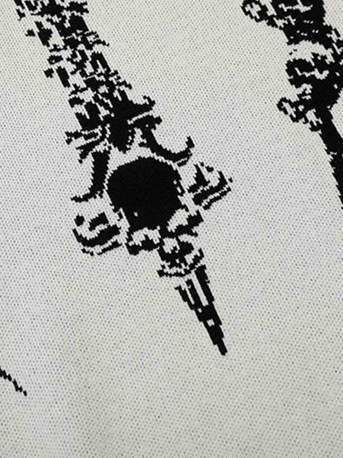 Gothic Cross Graphic Knit T Shirt 