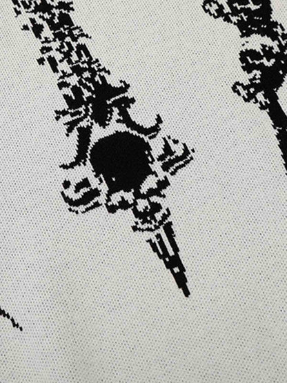 Gothic Cross Graphic Knit T Shirt 
