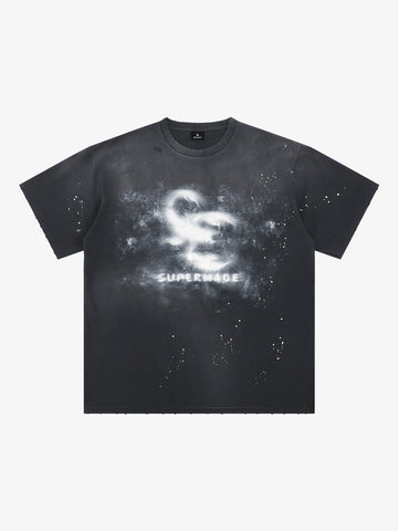 Washed Spray Graphic T-Shirt 