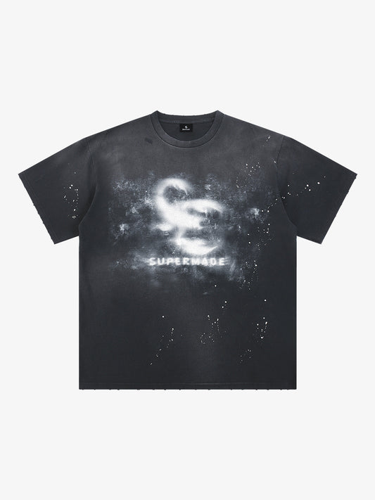 Washed Spray Graphic T-Shirt 